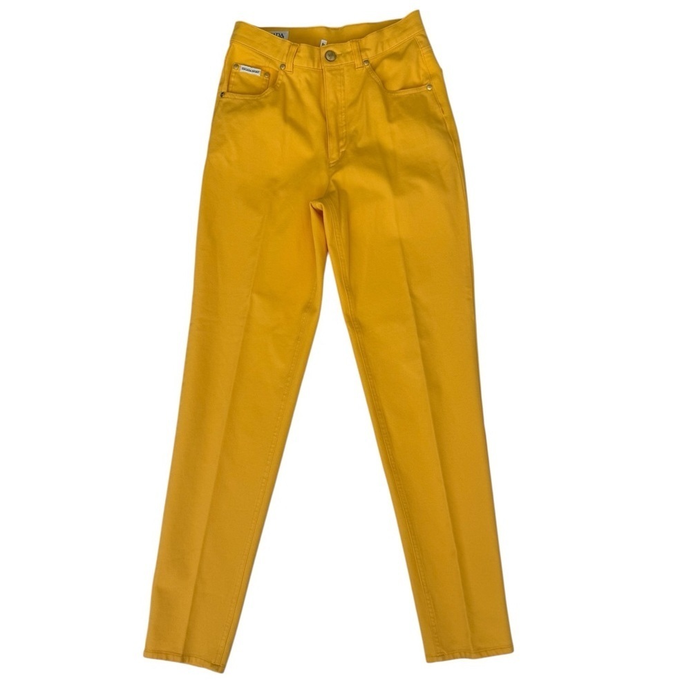 Vintage 90s Escada Sport Yellow Mustard Straight Leg Jeans Size 26”